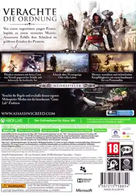 Assassins Creed 4 Black Flag (USA) box cover back